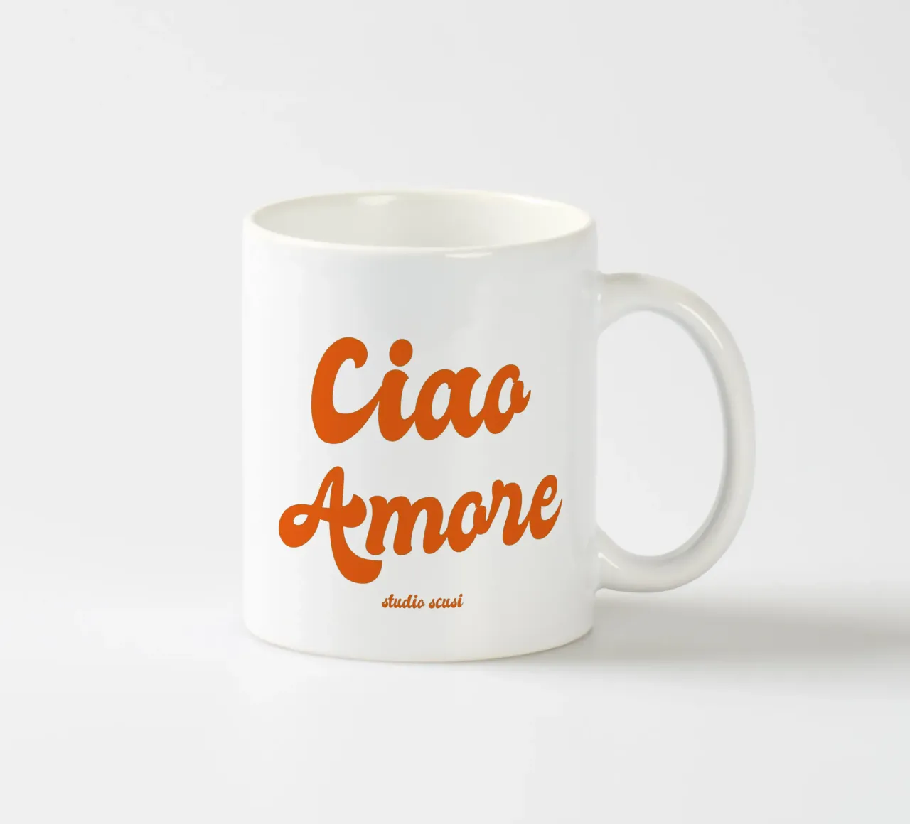 Ciao Amore rosso retro - italienisch verspielt tazza in ceramica da studio scusi