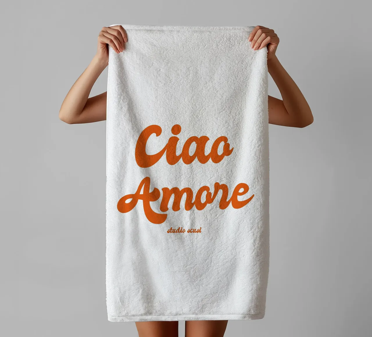 Ciao Amore rosso retro - italienisch verspielt asciugamano da bagno da studio scusi