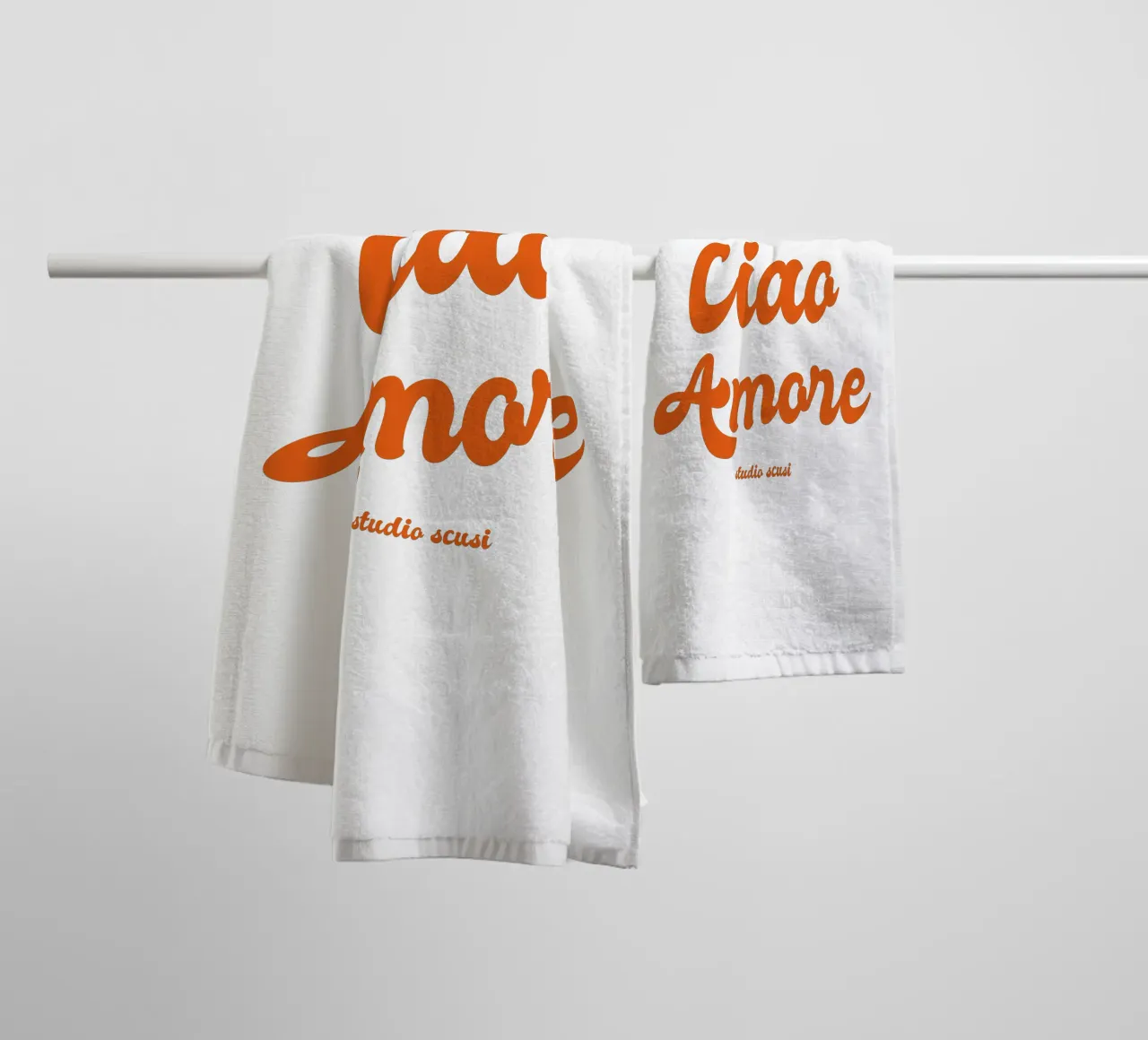 Ciao Amore rosso retro - italienisch verspielt asciugamano da bagno da studio scusi