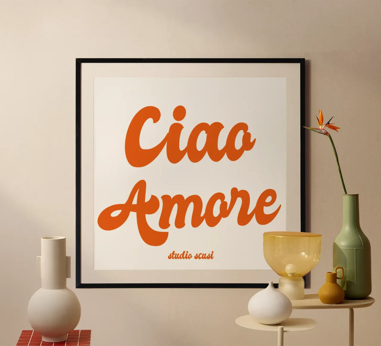 Ciao Amore rosso retro - italienisch verspielt carta hahnemühle da studio scusi