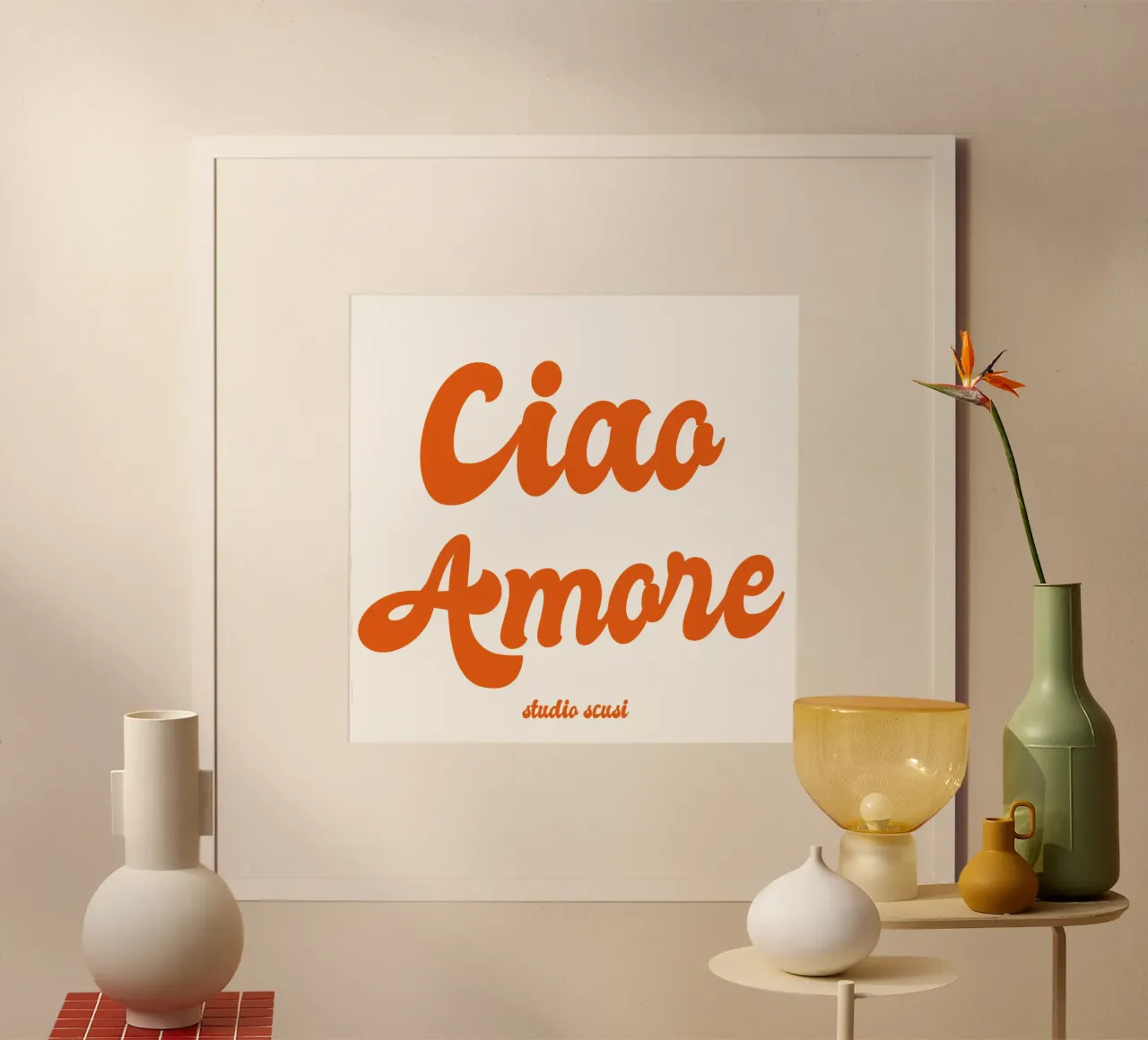 Ciao Amore rosso retro - italienisch verspielt carta hahnemühle da studio scusi