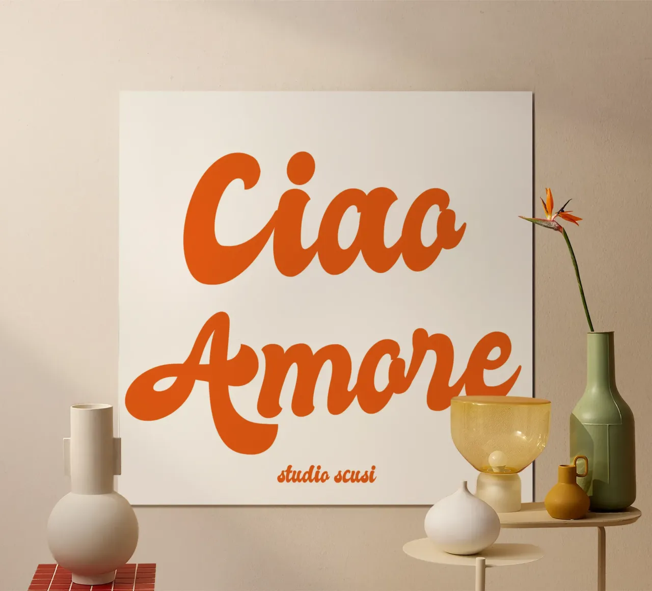 Ciao Amore rosso retro - italienisch verspielt carta hahnemühle da studio scusi