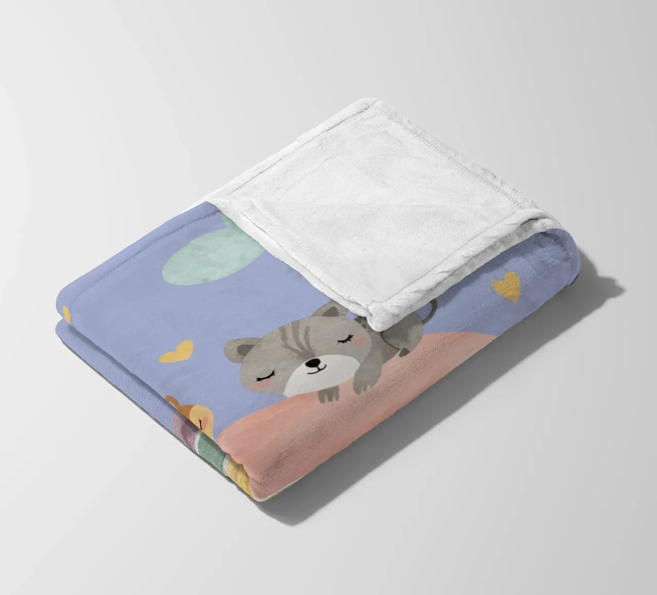 Due simpatici gatti felici che dormono su un arcobaleno coperta in pile da DesignDoodle
