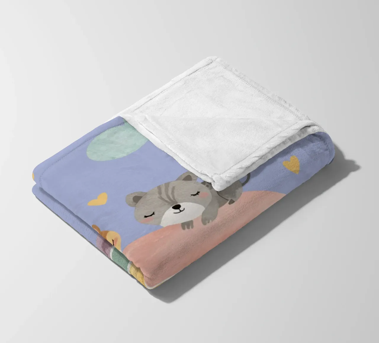 Due simpatici gatti felici che dormono su un arcobaleno coperta in pile da DesignDoodle