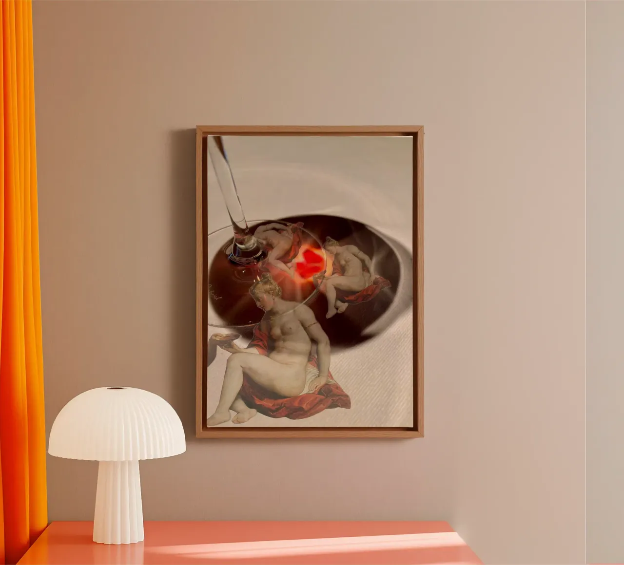 Wine canvas with Floater frame by dekonstruktiv