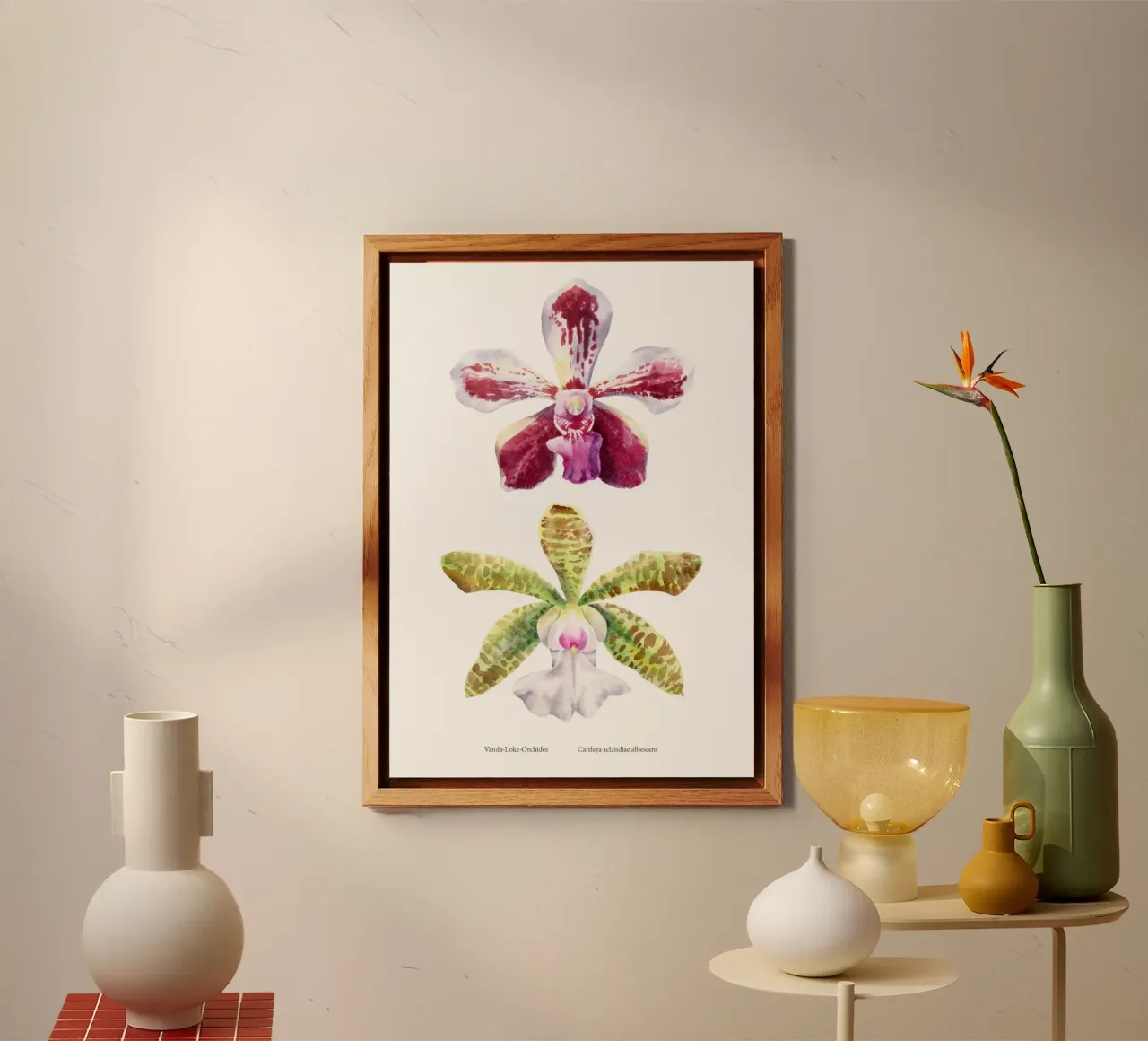 Orchidee Vanda-Loke e Cattleya aclandiae albescens alluminio dibond da youdesignme