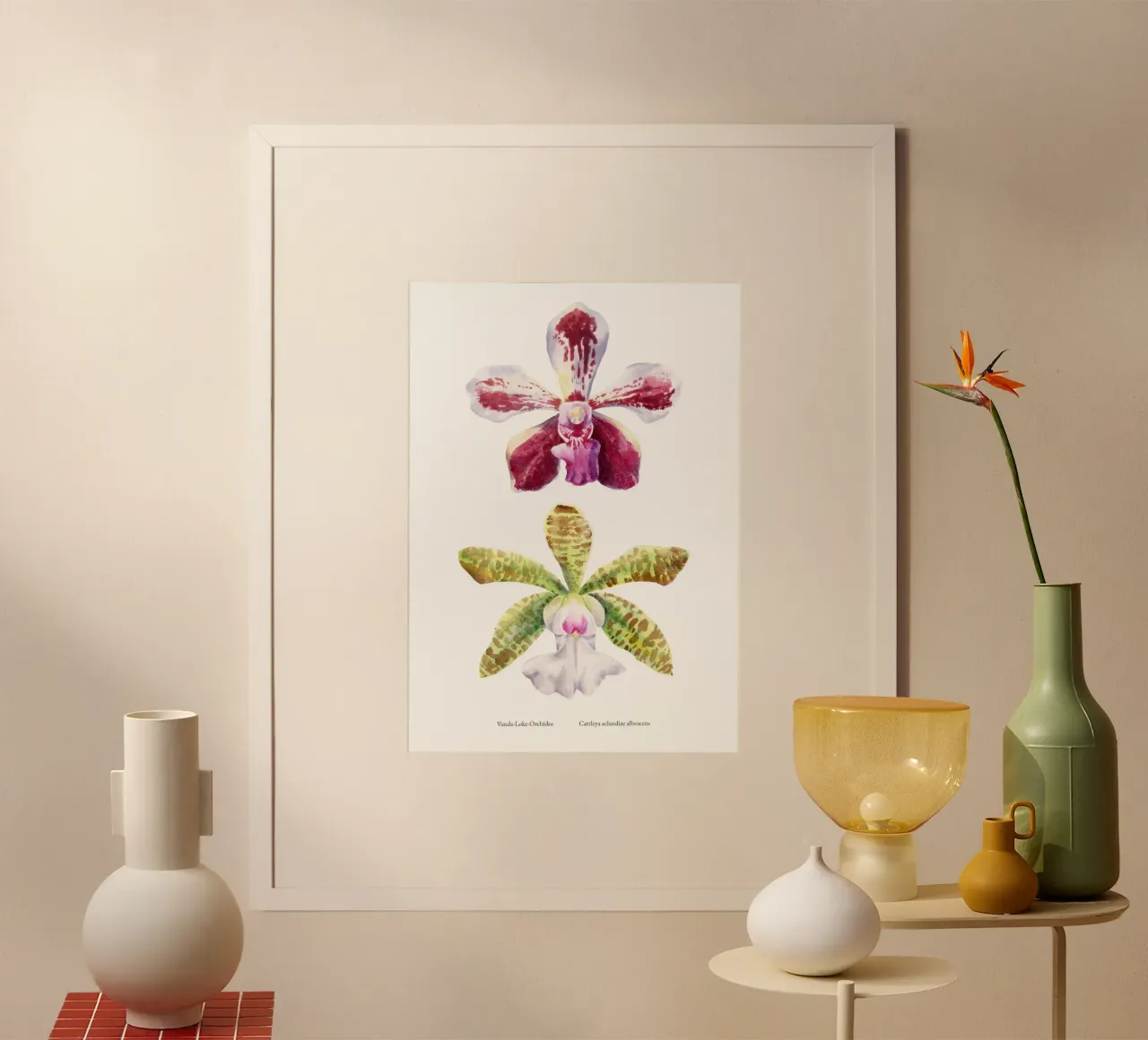 Orchidee Vanda-Loke e Cattleya aclandiae albescens carta hahnemühle da youdesignme