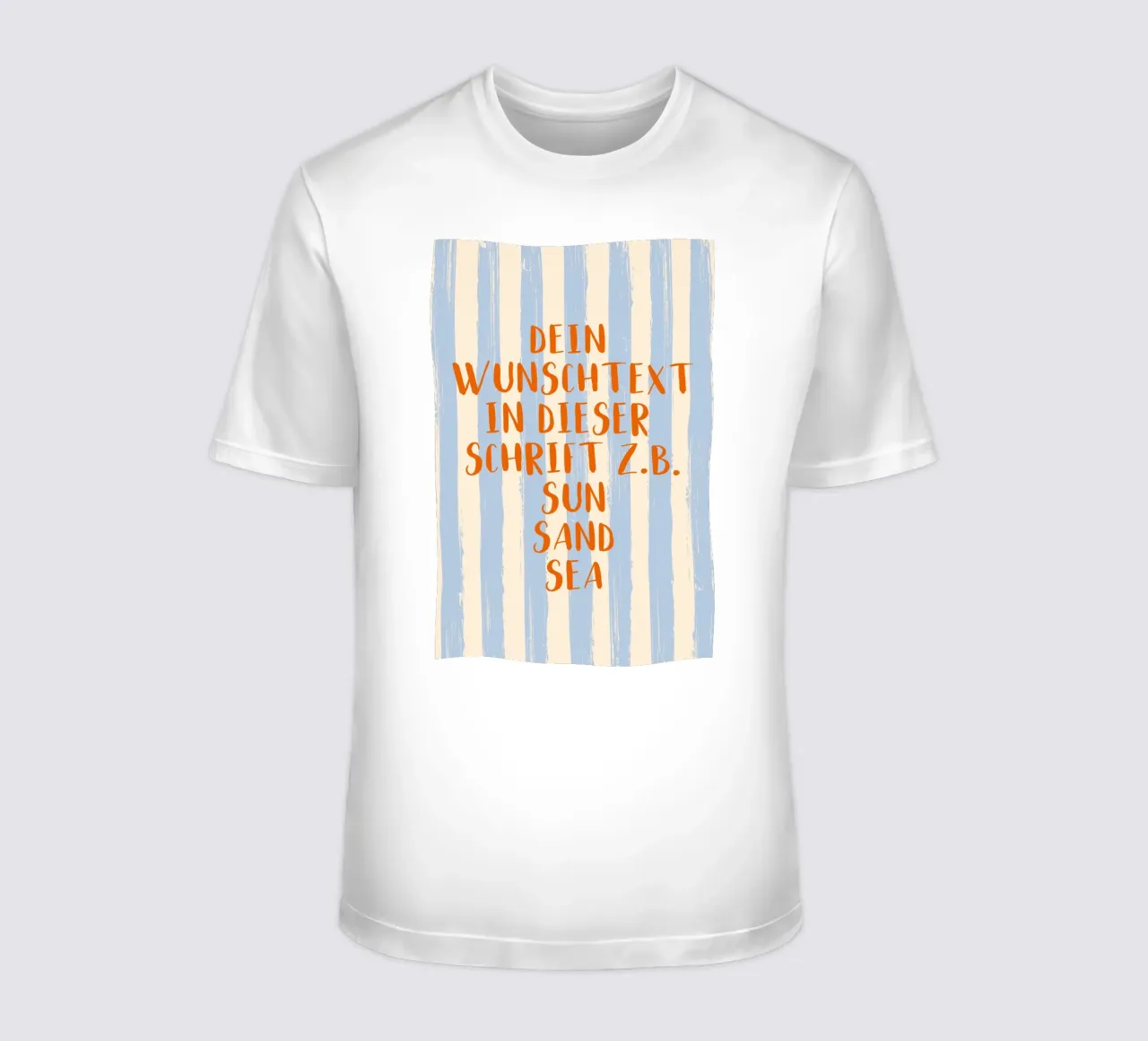 Dein Wunschtext auf gestreiftem Pinselstrich Hintergrund t-shirt da Typo Designs