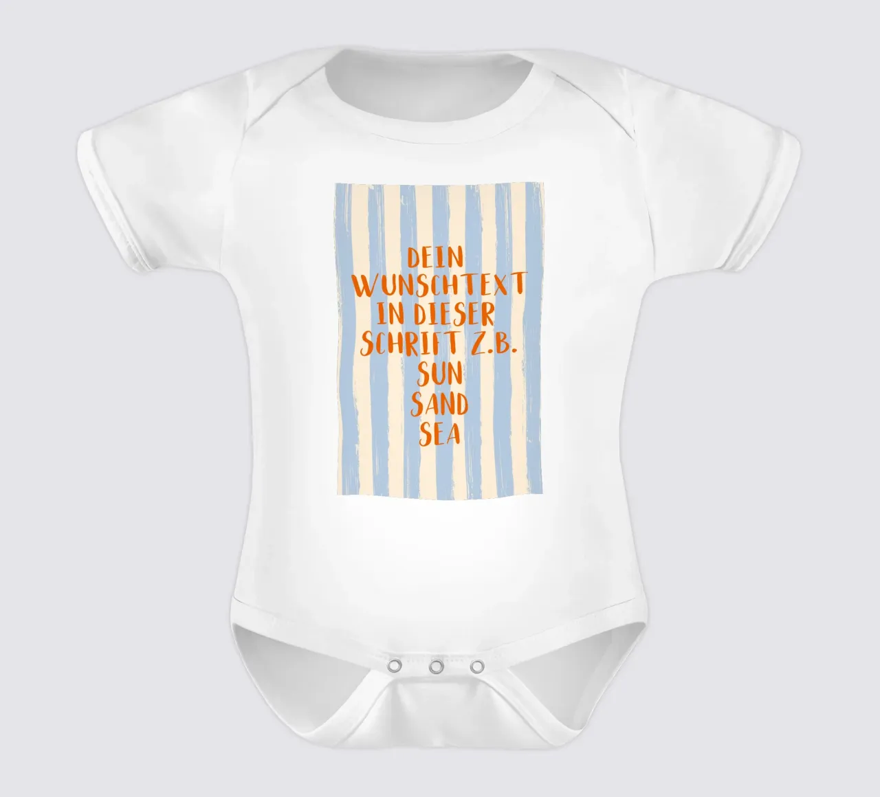 Dein Wunschtext auf gestreiftem Pinselstrich Hintergrund body neonato maniche corte da Typo Designs