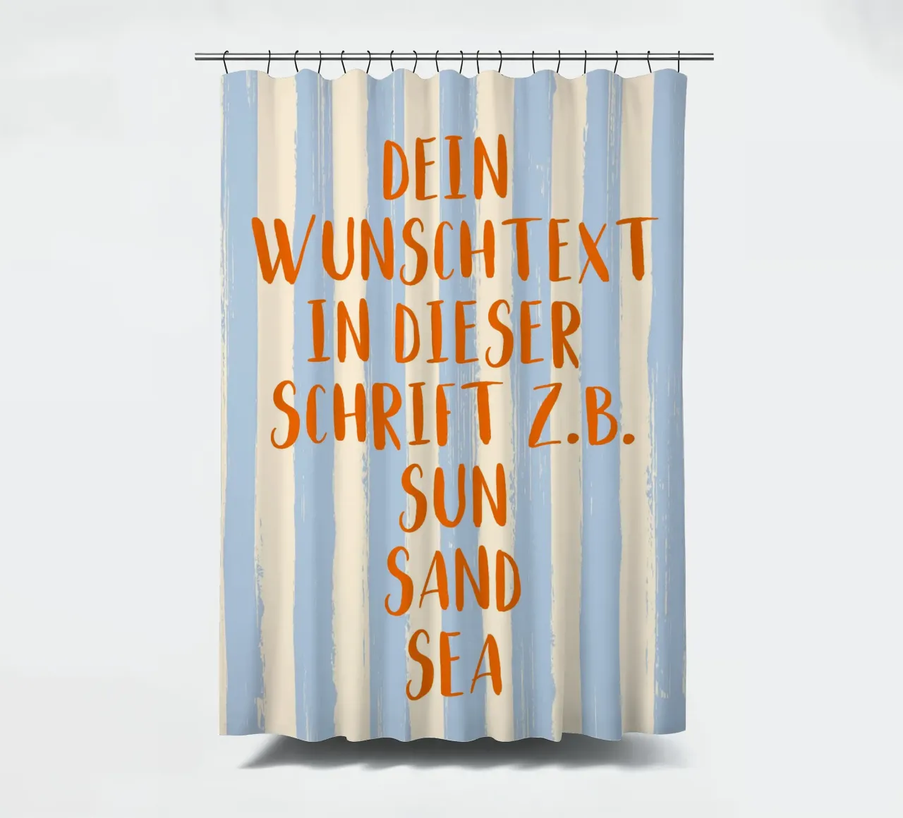 Dein Wunschtext auf gestreiftem Pinselstrich Hintergrund tenda da doccia da Typo Designs