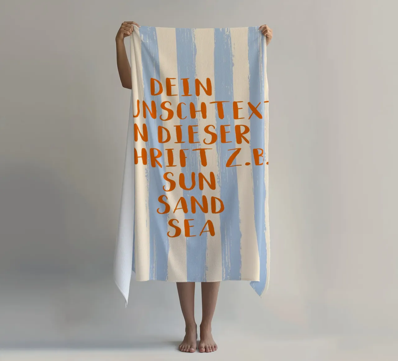 Dein Wunschtext auf gestreiftem Pinselstrich Hintergrund telo mare da Typo Designs