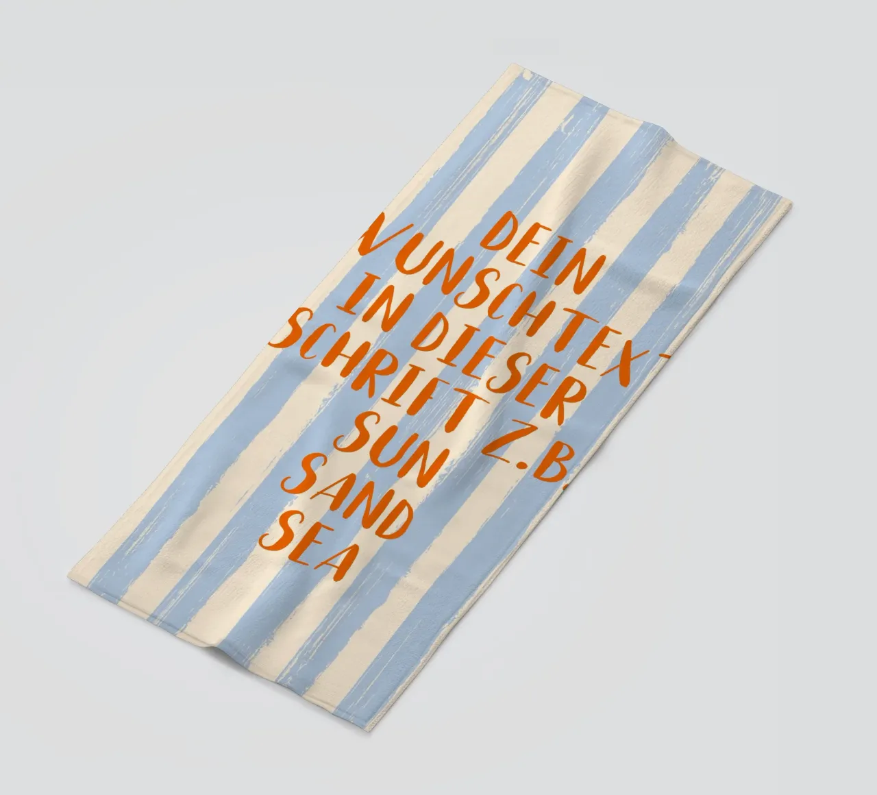 Dein Wunschtext auf gestreiftem Pinselstrich Hintergrund telo mare da Typo Designs