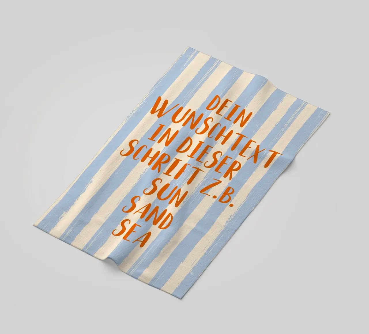 Dein Wunschtext auf gestreiftem Pinselstrich Hintergrund telo mare da Typo Designs