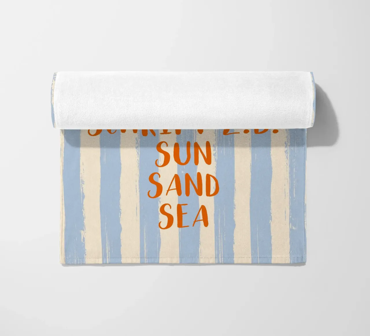 Dein Wunschtext auf gestreiftem Pinselstrich Hintergrund telo mare da Typo Designs