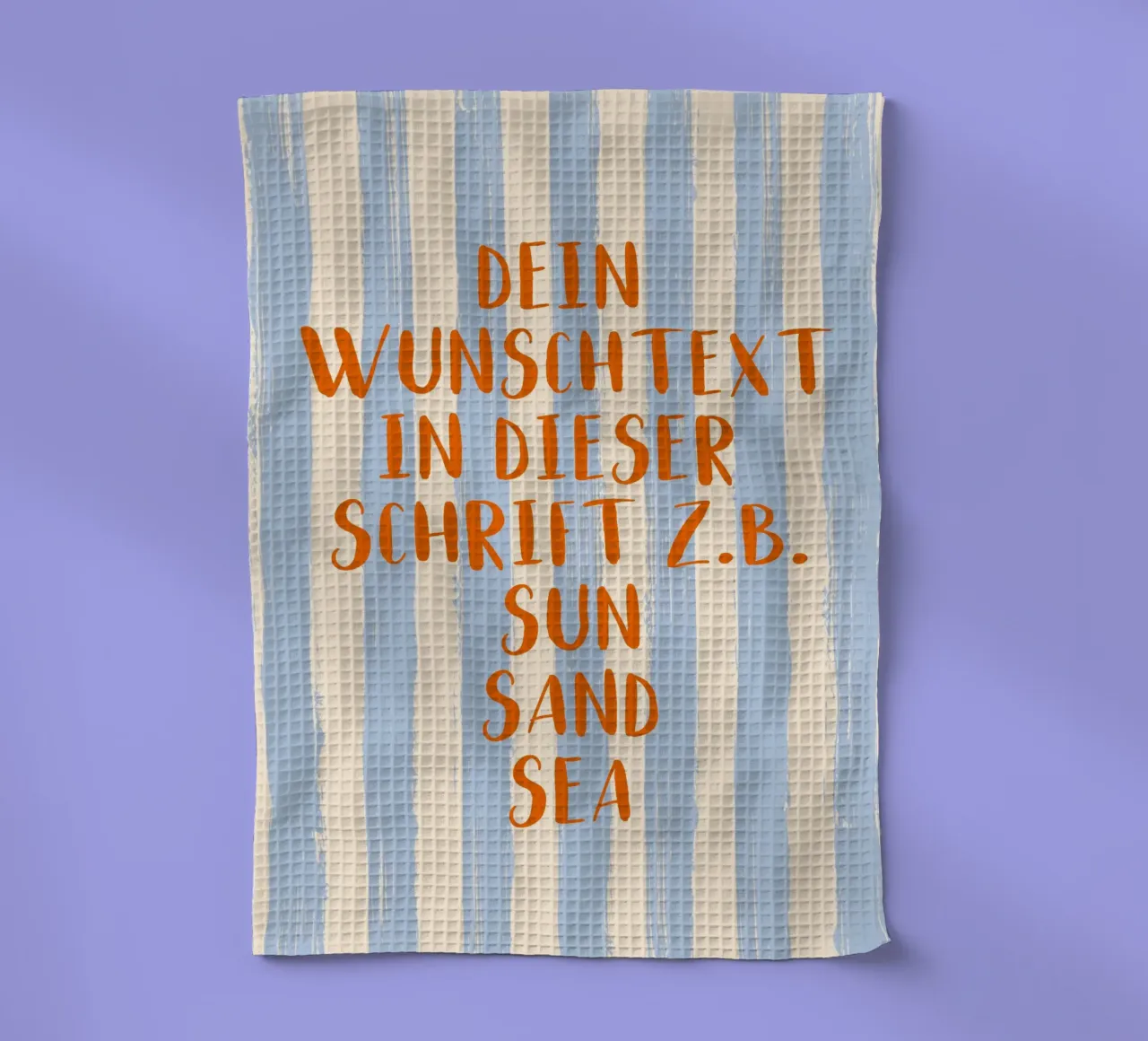 Dein Wunschtext auf gestreiftem Pinselstrich Hintergrund canovaccio da cucina da Typo Designs