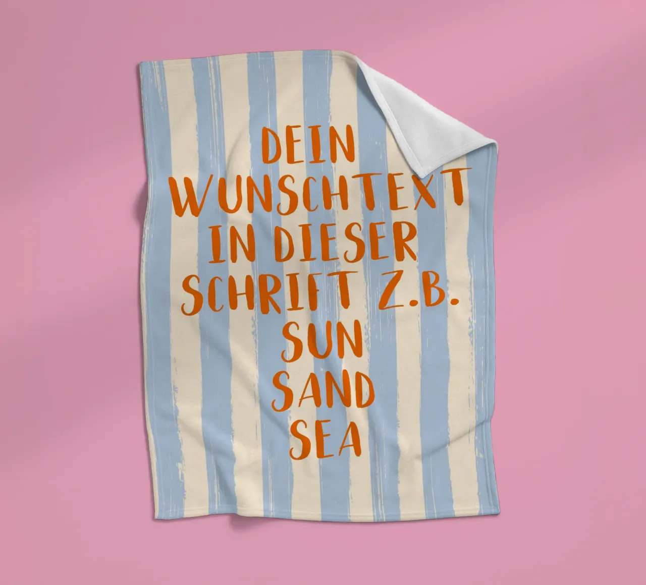 Dein Wunschtext auf gestreiftem Pinselstrich Hintergrund coperta in pile da Typo Designs