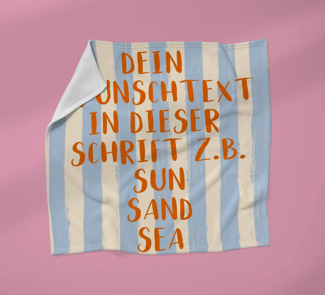 Dein Wunschtext auf gestreiftem Pinselstrich Hintergrund coperta in pile da Typo Designs