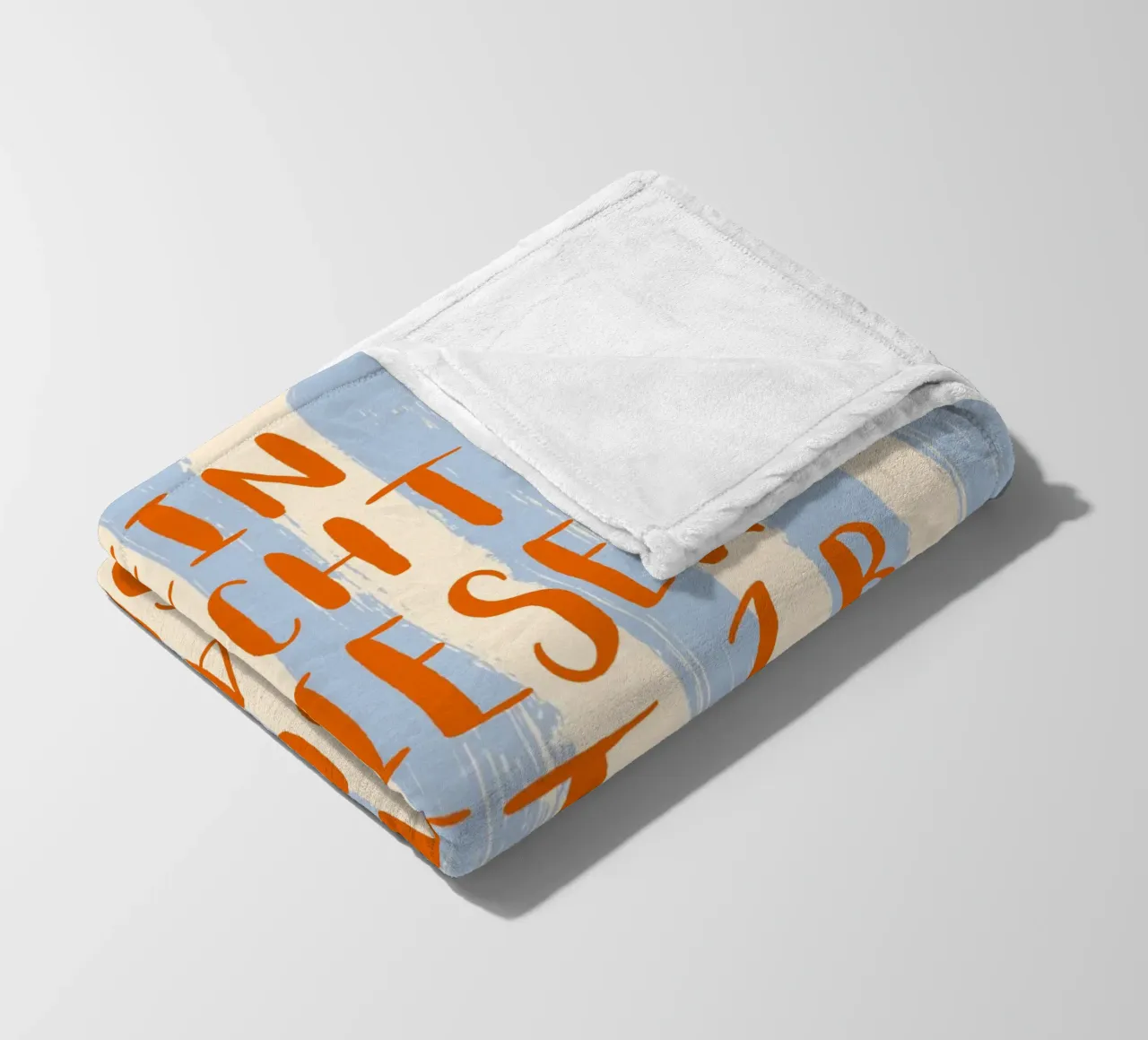 Dein Wunschtext auf gestreiftem Pinselstrich Hintergrund coperta in pile da Typo Designs