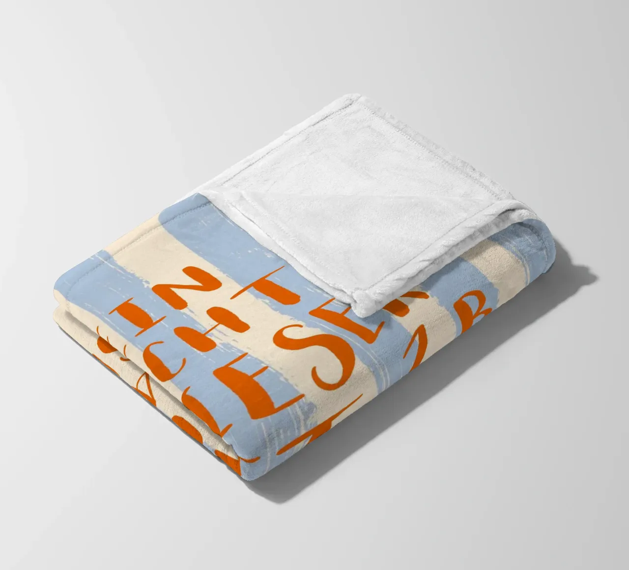 Dein Wunschtext auf gestreiftem Pinselstrich Hintergrund coperta in pile da Typo Designs