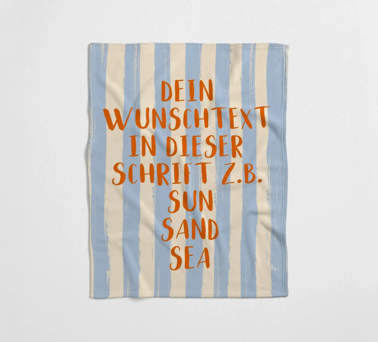 Dein Wunschtext auf gestreiftem Pinselstrich Hintergrund coperta in pile da Typo Designs