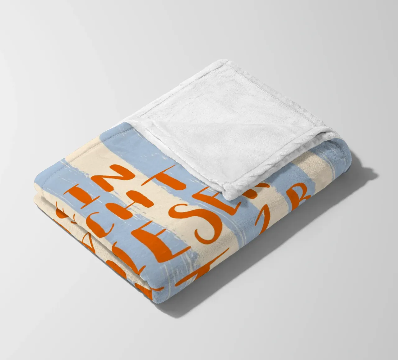 Dein Wunschtext auf gestreiftem Pinselstrich Hintergrund coperta in pile da Typo Designs