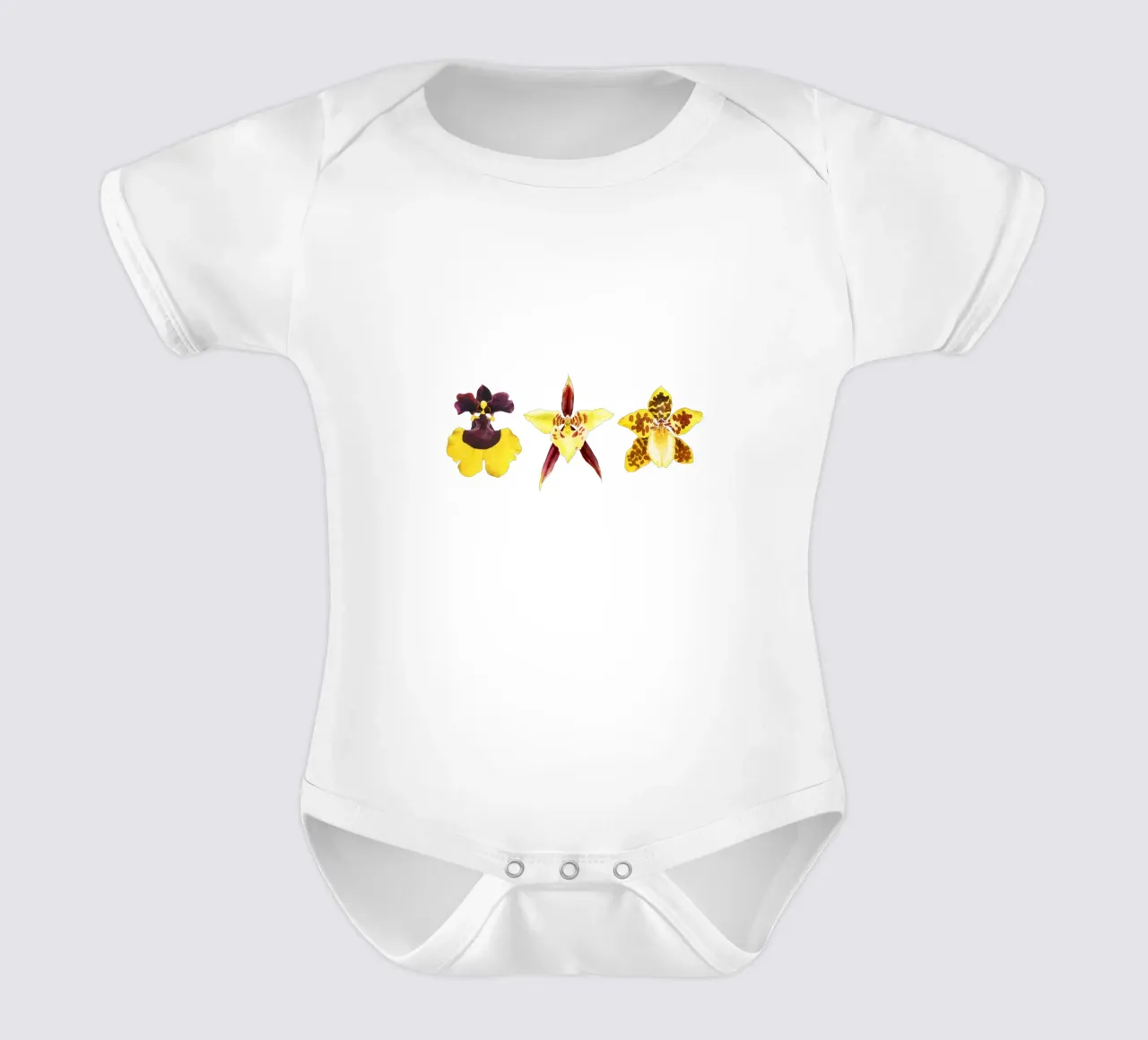 3 Orchideen Kurzarm Babybody von youdesignme