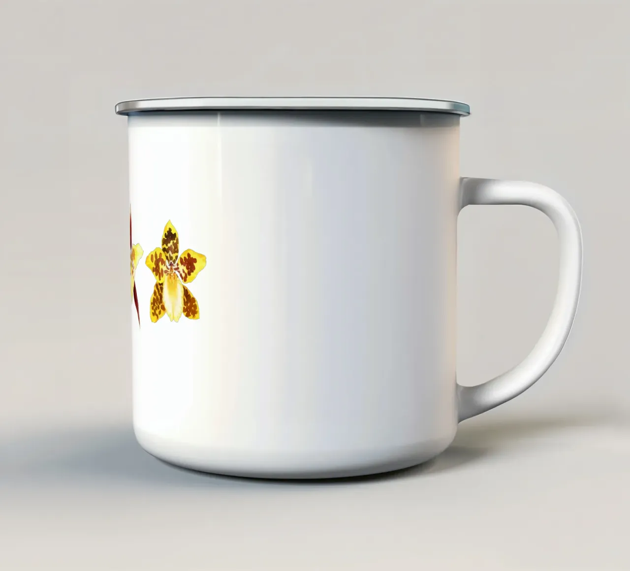 3 Orchideen Emaille Tasse von youdesignme