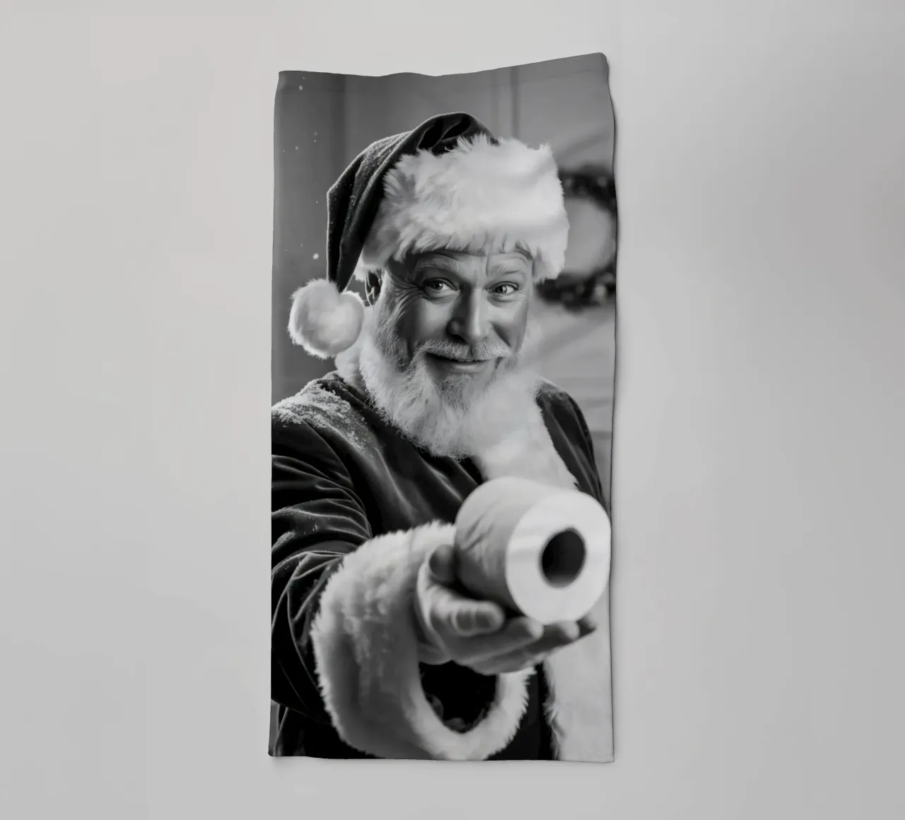 Santa gives you the scroll - Christmas with a sense of humour towel by Plain Thoughts