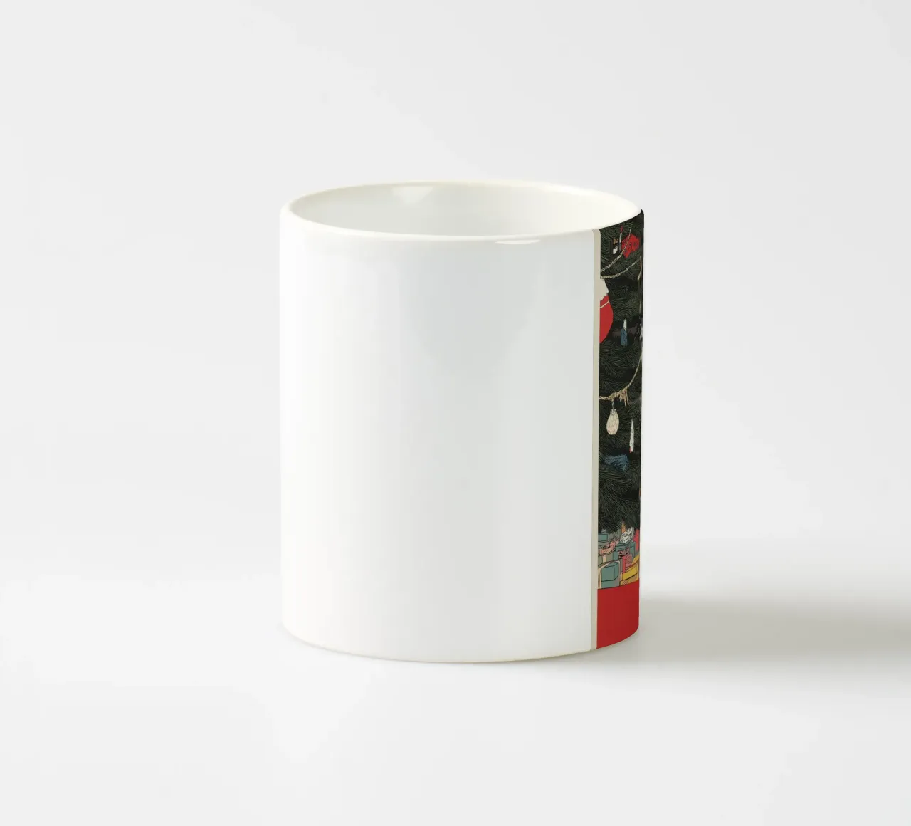 Questo è vino caldo? Gatto bianco e vino in tazza da caffè | Natale tazza in ceramica da Kaji
