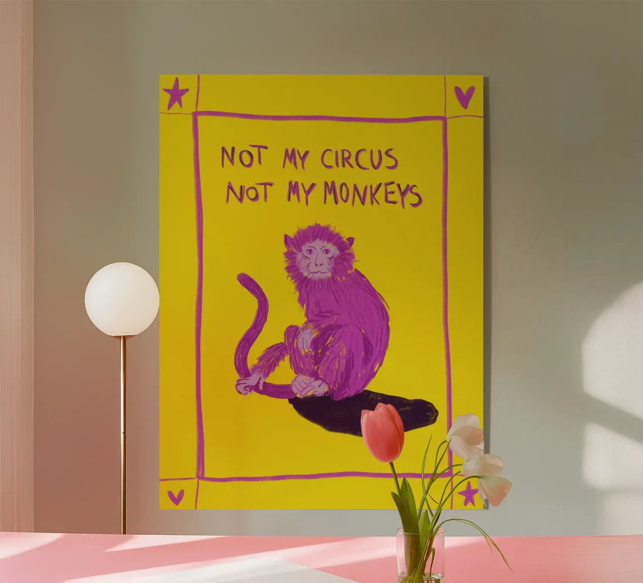 PINK MONKEY - Not my circus, not my monkeys metacrilato de Mandarin Art