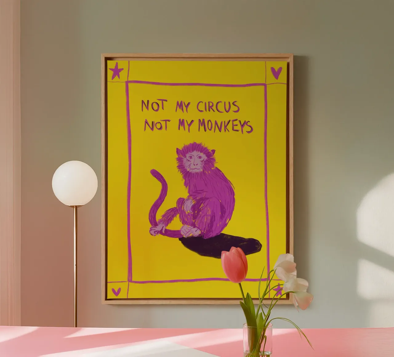 PINK MONKEY - Not my circus, not my monkeys tela da Mandarin Art