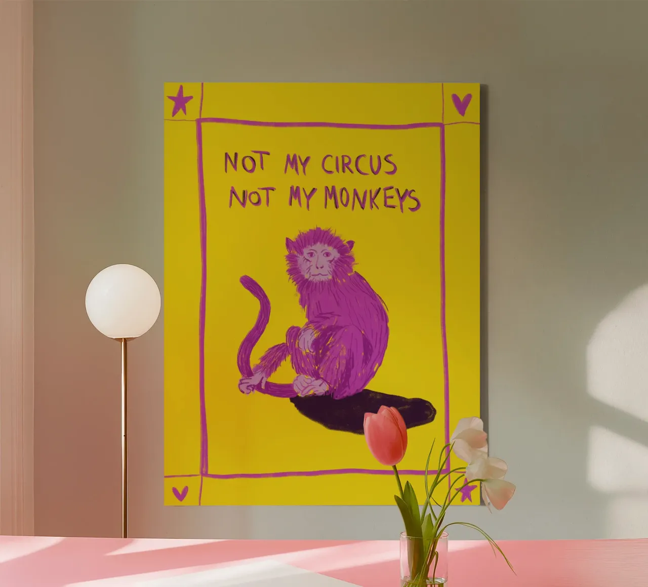 PINK MONKEY - Not my circus, not my monkeys tela da Mandarin Art