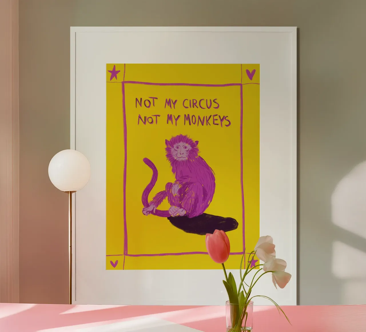 PINK MONKEY - Not my circus, not my monkeys hahnemühle by Mandarin Art