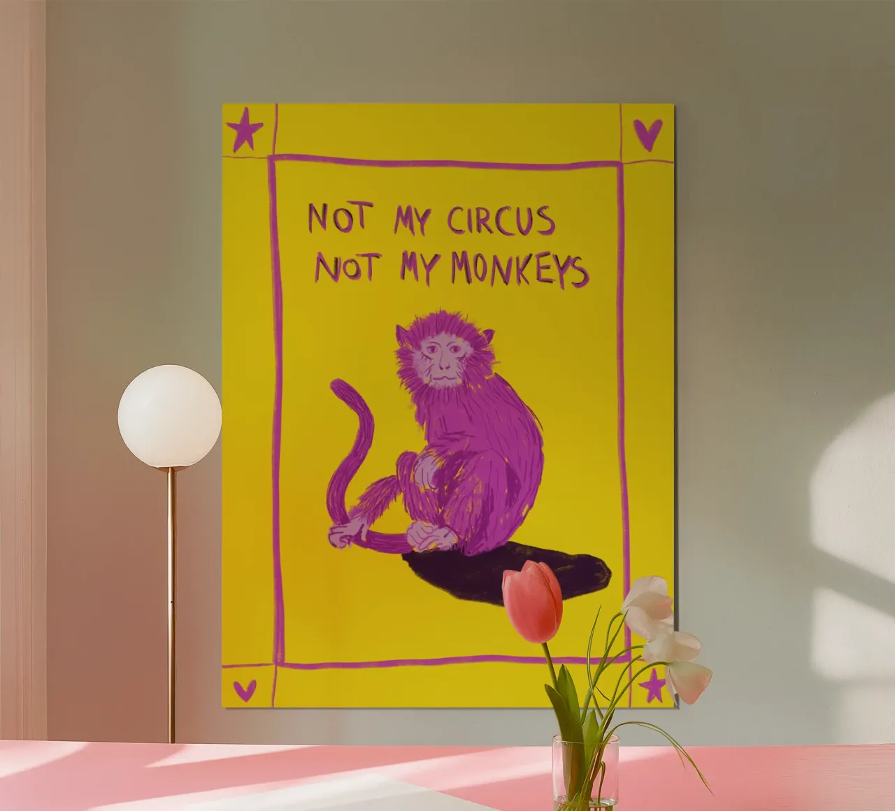 PINK MONKEY - Not my circus, not my monkeys hahnemühle by Mandarin Art