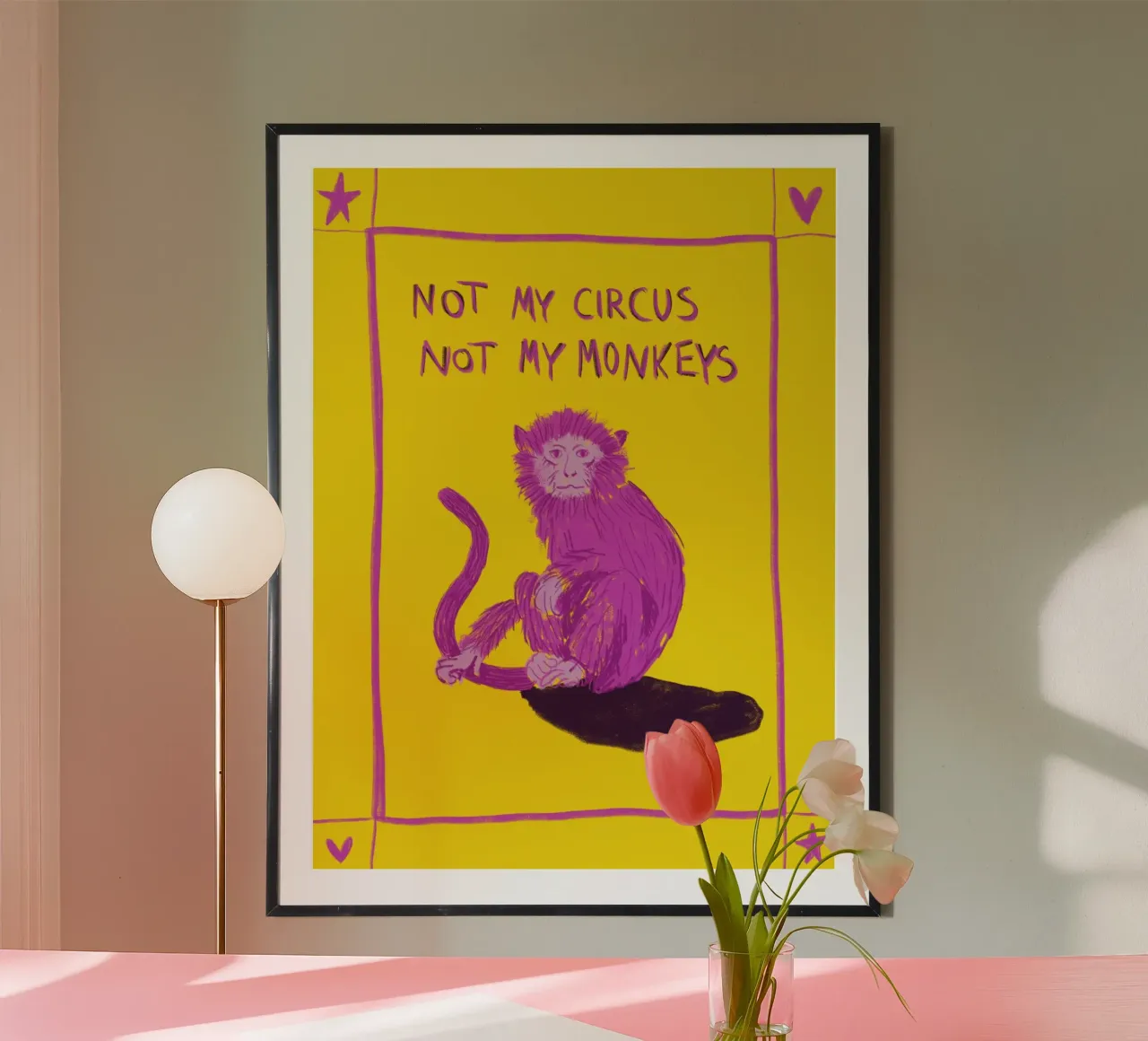 PINK MONKEY - Not my circus, not my monkeys hahnemühle by Mandarin Art