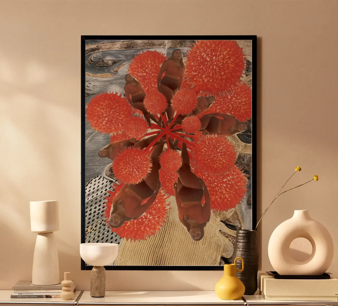Cellule del sangue poster con telaio in alluminio da dekonstruktiv