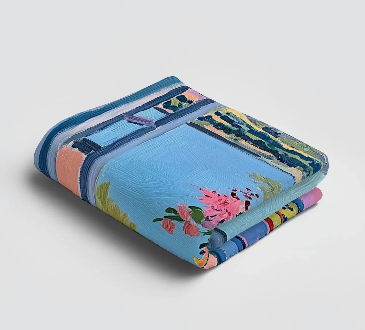 Fiori di limone botanici lago rosa blu fiume bouquet asciugamano da bagno da Euphoria Theresa