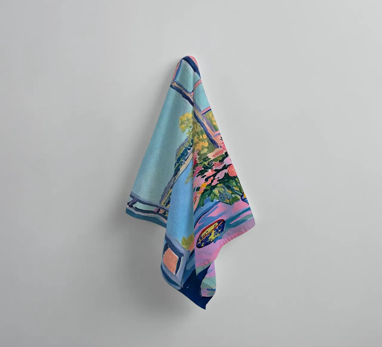 Fiori di limone botanici lago rosa blu fiume bouquet asciugamano da bagno da Euphoria Theresa