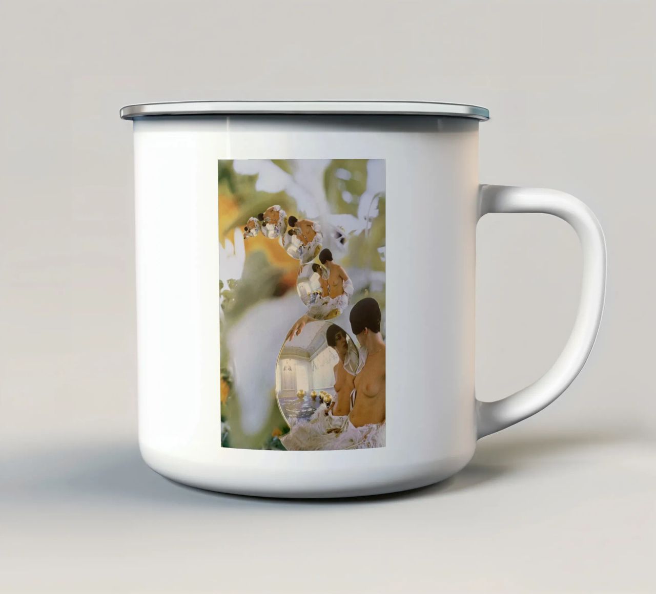 Specchio tazza in smalto da dekonstruktiv