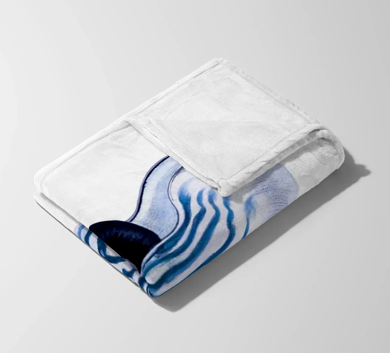 Shell navy blue white hampton style vintage ocean beach coperta in pile da Studio Vintage