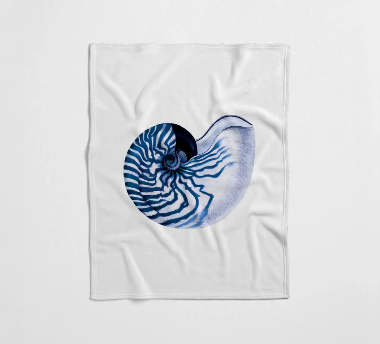 Shell navy blue white hampton style vintage ocean beach coperta in pile da Studio Vintage