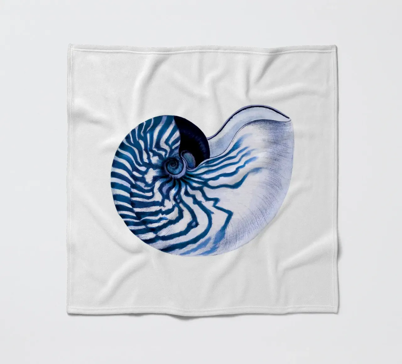 Shell navy blue white hampton style vintage ocean beach coperta in pile da Studio Vintage