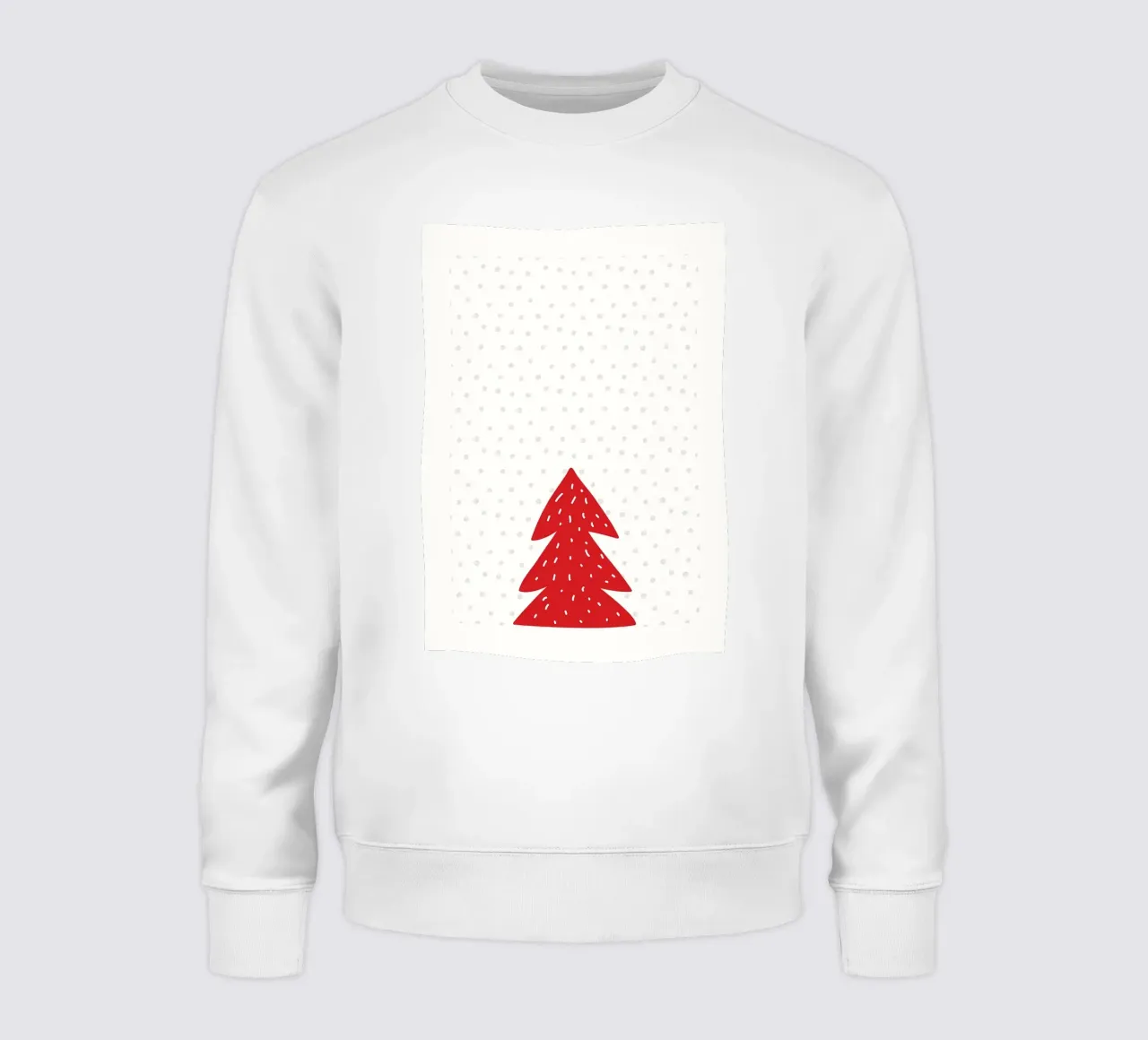 Albero di Natale rosso con neve felpa da bazi