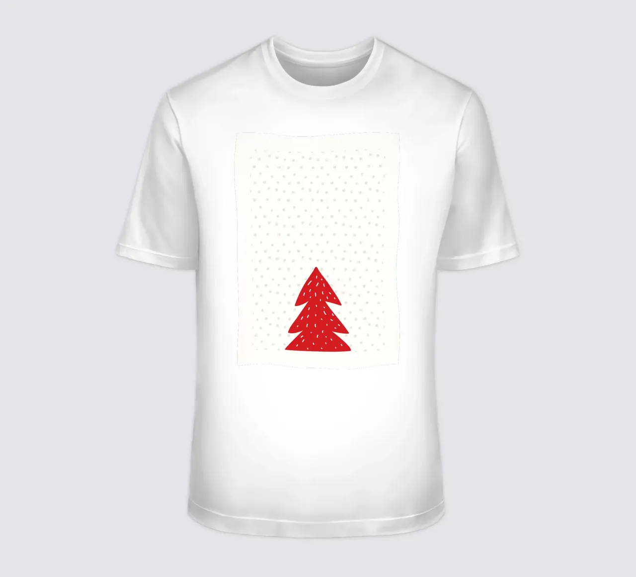 Albero di Natale rosso con neve t-shirt da bazi