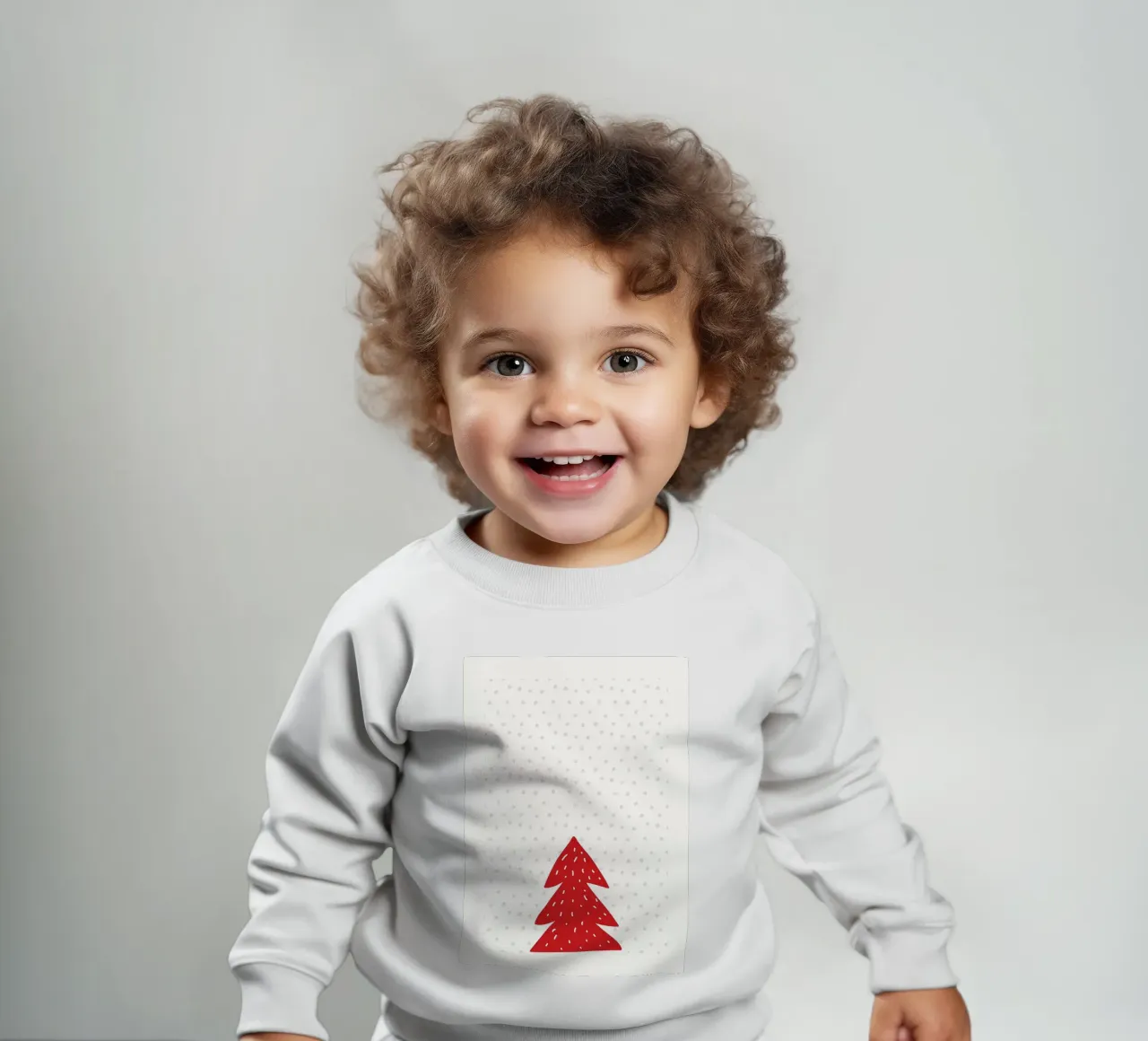 Red Christmas Tree with Snow baby sweatshirt by bazi