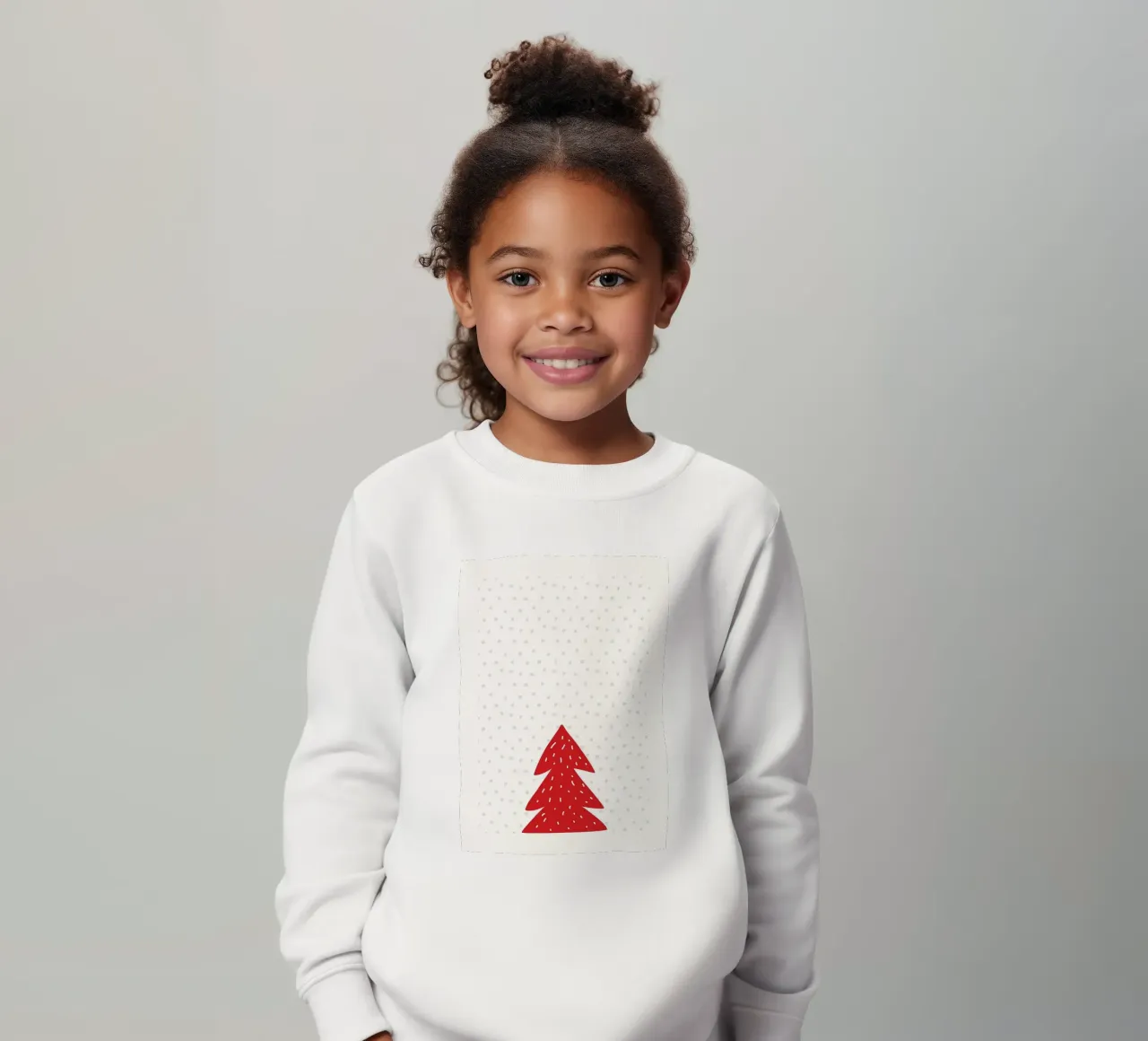 Albero di Natale rosso con neve felpa bambino da bazi