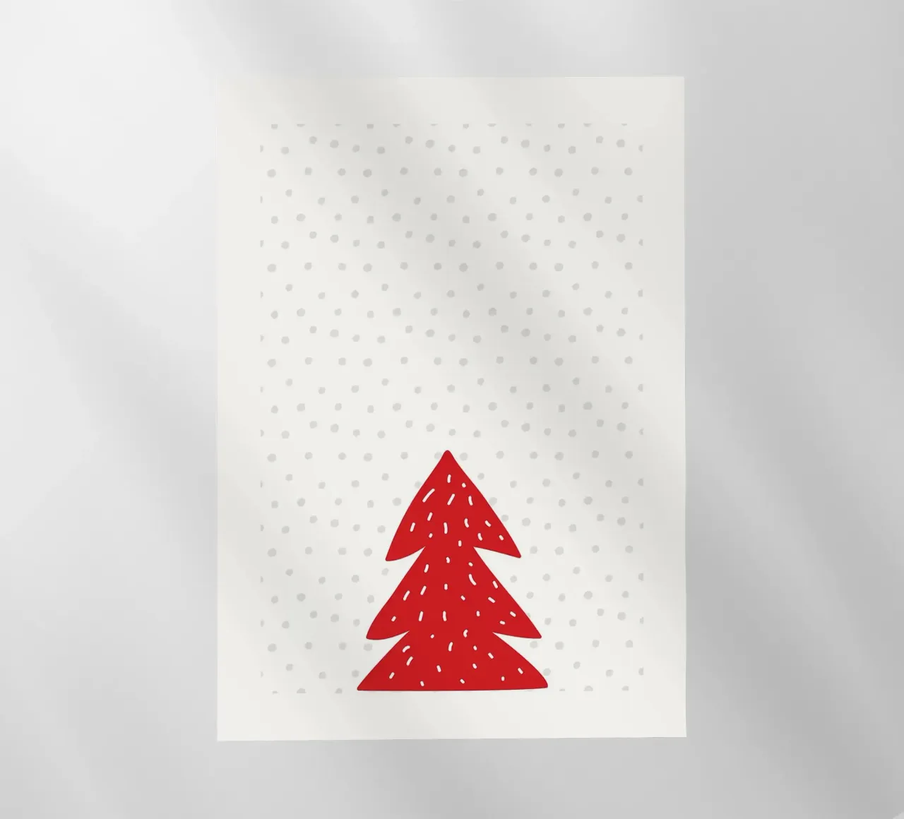Albero di Natale rosso con neve pellicola backlit da bazi