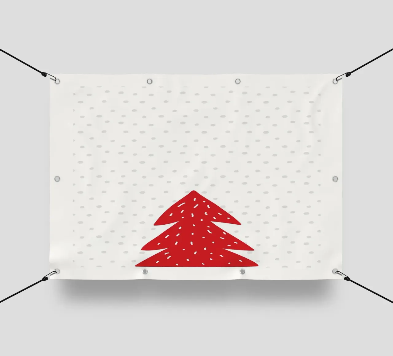 Albero di Natale rosso con neve telo in pvc da bazi
