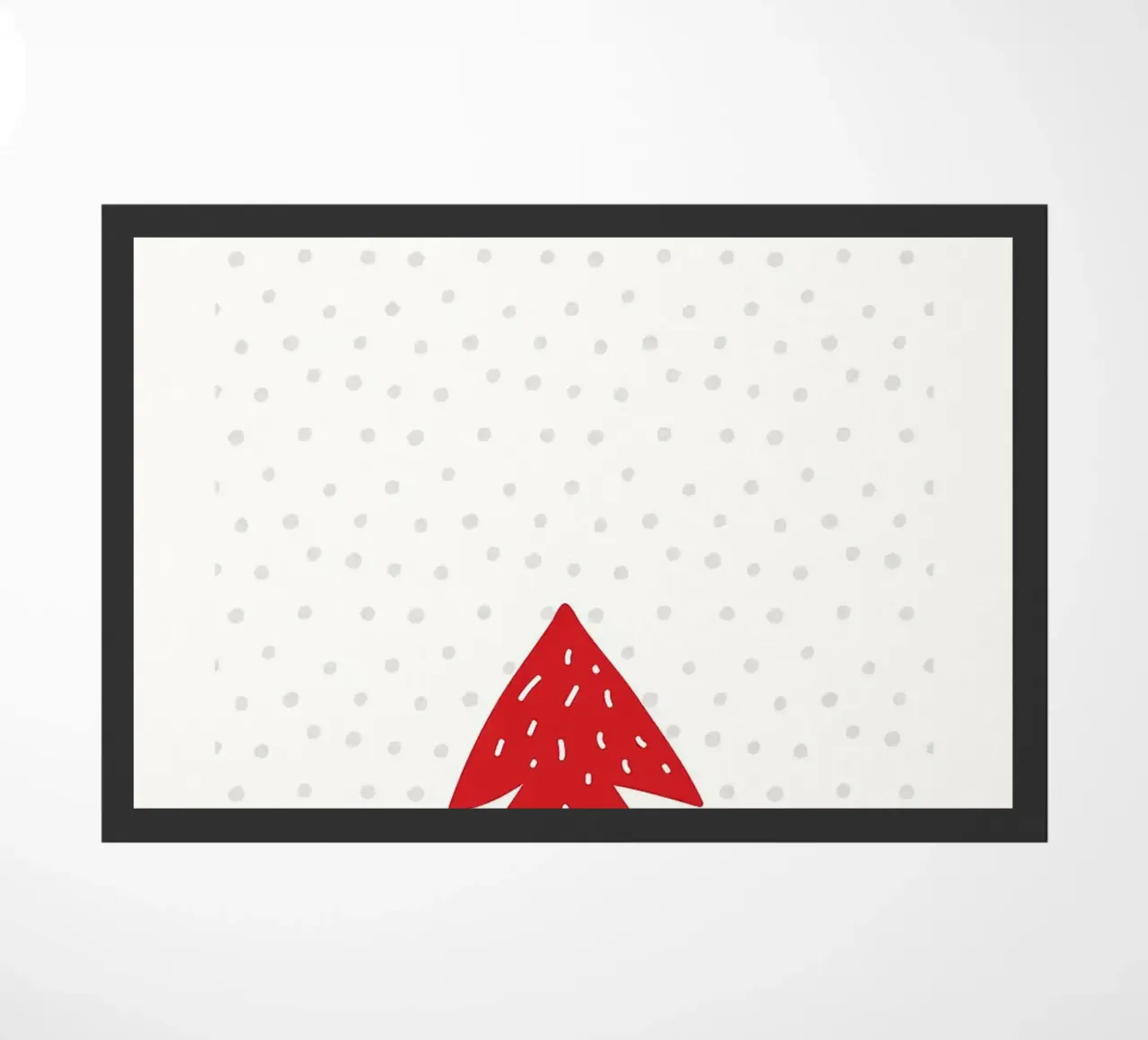 Albero di Natale rosso con neve zerbino da bazi