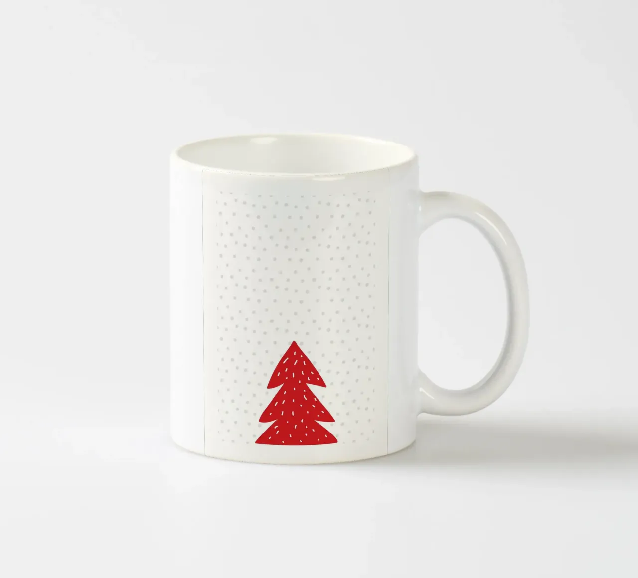 Albero di Natale rosso con neve tazza in ceramica da bazi